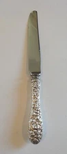 Stieff ROSE Sterling Silver Repousse Handle Luncheon / Place Knife