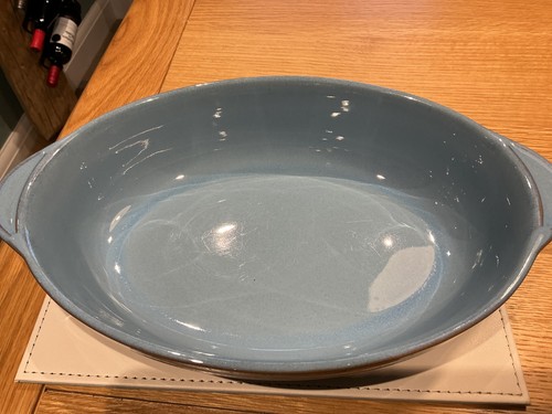 DENBY COLONIAL BLUE LARGE EARED OVAL SERVING DISH STONEWARE 32CM X 20CM LOT B - Picture 7 of 15