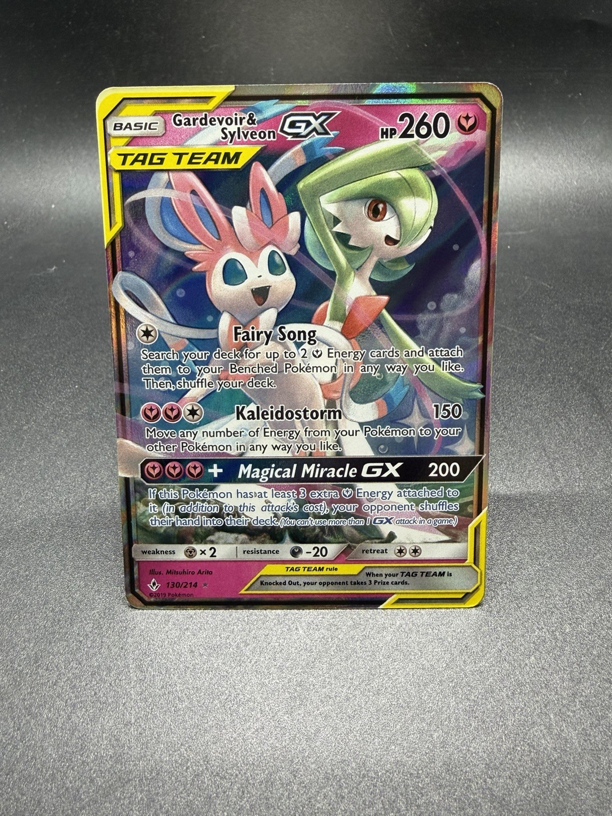 Pokemon TCG - Gardevoir & Sylveon GX 130/214 Unbroken Bonds TAG TEAM Holo NM