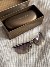 Gucci Damen Sonnenbrille randlos Metall grün...