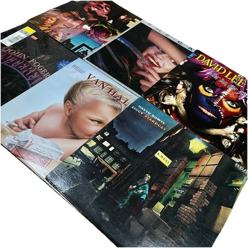 Lot of 6 Classic Rock Vinyl LP Records - David Bowie Ziggy, Cars, Van Halen 1984