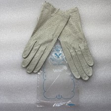 VAN RAALTE Vintage Women's Gloves Ivory Unlined Perforated Scallop Cuff 7.5 NOS