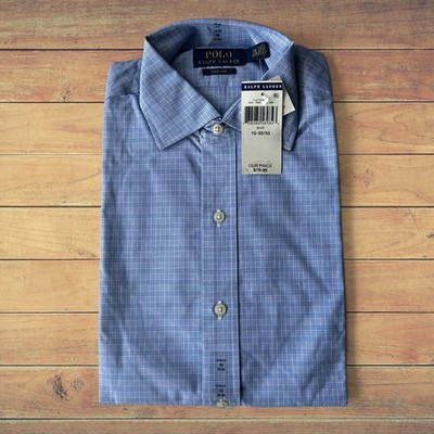 Polo Ralph Lauren Men's 15-32/33 Cotton Easy Care Long Sleeve Dress Shirt NWT