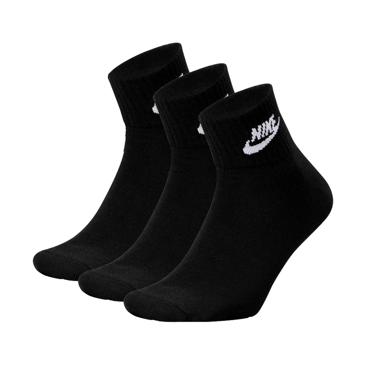 NIKE Unisex Quarter Socken, 3er Pack - Everyday Essential Stripe, Sportsocken...