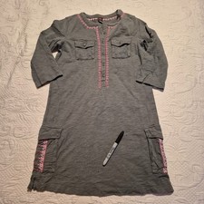 Tea Collection girls size 12 green dress 3/4 sleeve embroidered 1 hole pictured