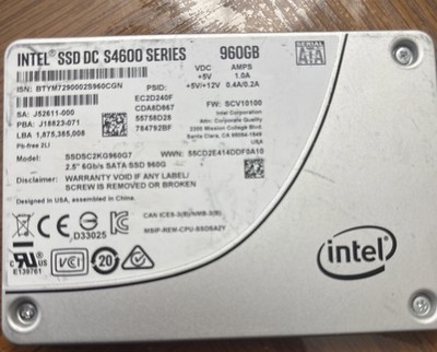 Intel DC S4600 Series 960GB 6Gb/s SATA 2.5'' Internal SSD SSDSC2KG960G7