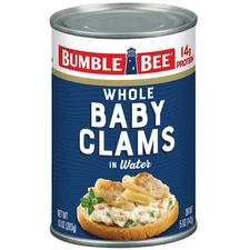 Bumble Bee Whole Baby Canned Clams, 10 oz Can - Ready to Eat - 14g Protein pe...