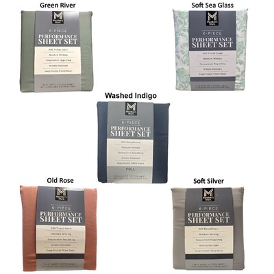 Member's Mark 500 Thread-Count Performance Solid Sheet Set, 6 Piece