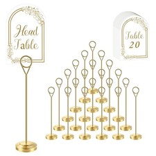 21 PCS Gold Table Number Holders With Table Numbers 1-20 Head Table Card, 8...