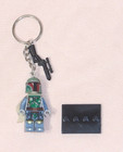 Minifigure Keychain Custom Star Wars- Boba Fett w/Blaster Rifle Charm Stand New — photo 1