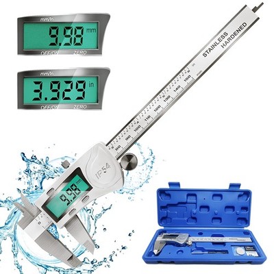 150mm 6'' Inch Electronic Digital Vernier Caliper Measuring Tool Waterproof IP54