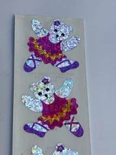 Hambly Prismatic/glitter BALLERINA dancing teddy bear stickers, unused