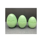 Lot of 3 Vintage Jadeite Green Milk Glass Easter Egg Lidded Trinket Candy Dishes