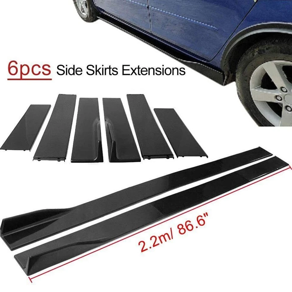 Alerón labial del parachoques delantero faldones laterales labio trasero para Chevrolet Aveo negro brillante EE. UU. Foto 2 de 4