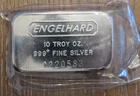 ENGELHARD 10 TROY OZ .999 FINE SILVER BAR SEALED