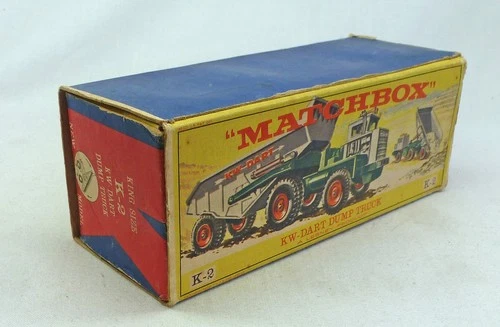 Lesney Matchbox King Size K-2 KW Dart Dumper ORIGINAL Empty E Type Box
