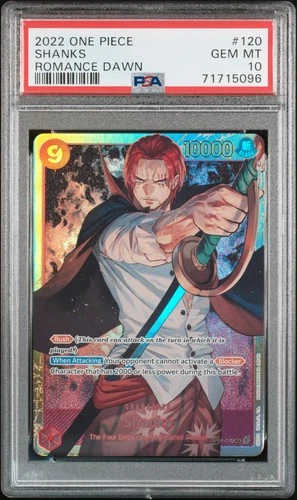 2022 One Piece OP01-120 Shanks SEC PSA 10 Romance Dawn English