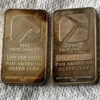 Northwest Territorial Mint 5 Troy oz Bars Lot of Two  Ten Ounces Total. .999