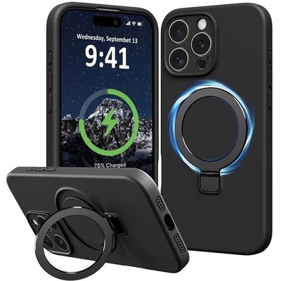 iPhone 17 16 15 14 13 12 11 MagSafe Silikon Hülle Pro Max Plus Ring Halter Case