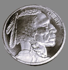 INDIAN HEAD  1  OZ.  LIBERTY STANDING BUFFALO 999 PURE FINE SILVER BULLION ROUND