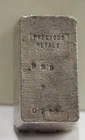 Vintage Poured .999 Silver Bar "Precious Metals" 49.7 Oz.
