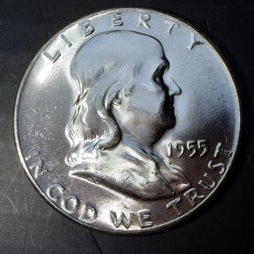 1955 (P) Franklin Silver Half Dollar Brilliant Uncirculated "Key Date Coin" #5