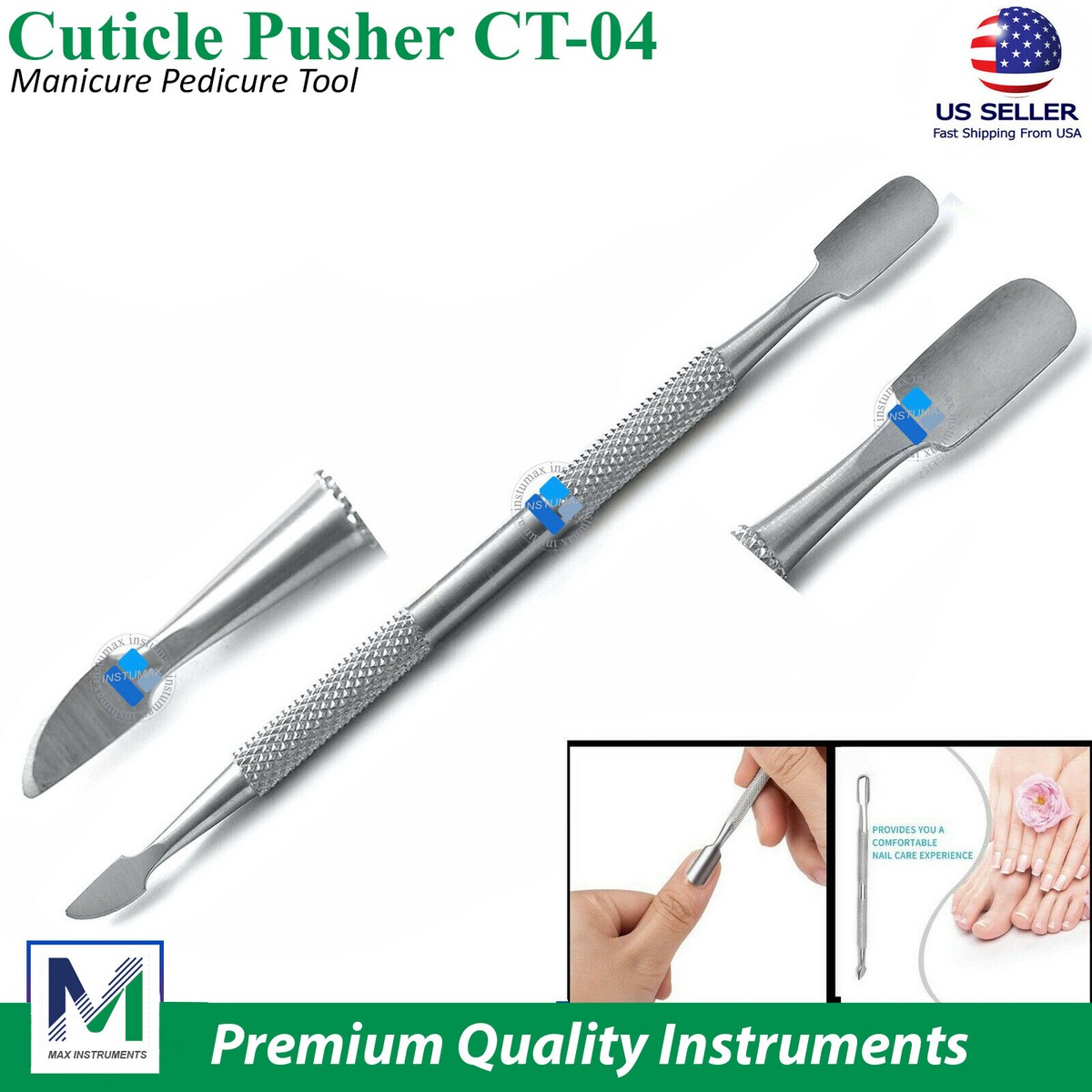Stainless Steel Cuticle Pusher Nail Salon Manicure Pedicure Beauty Health Tool Stainless Steel Cuticle Pusher Nail Salon Manicure Pedicure Beauty Health Tool