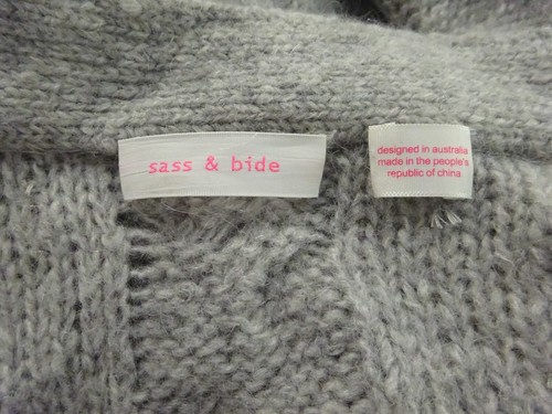 SASS & BIDE Embellished Cropped Mohair Blend Grey Cardigan - Size Small - Picture 4 of 5