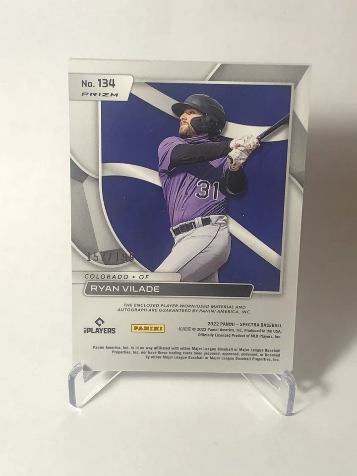 2022 Panini Spectra Ryan Vilade 157/199 RPA RC Rookie Patch Auto Card #134 A31 - Image 2 of 3