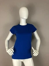 JHK Womens Short Sleeve Basic Blue T Shirt Size M