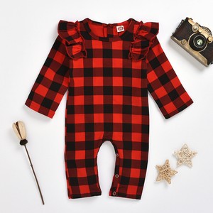 buffalo plaid romper baby girl