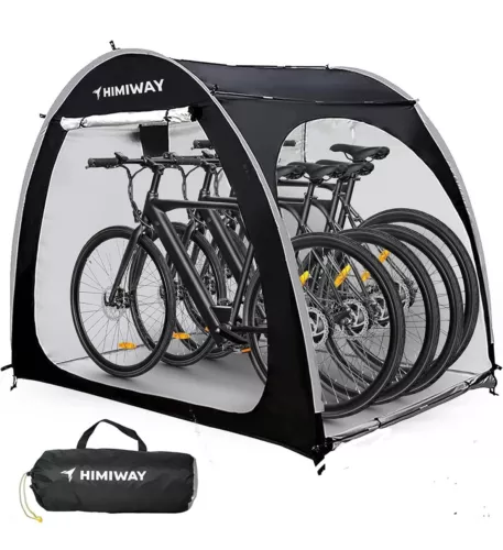 Himiway Bike Storage Shed Double Doors 2 Bikes PU4000 Silver Coated Waterproof 