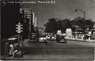 PC MEXICO, AVENIDA JUAREZ, MEXICO, Vintage REAL PHOTO Postcard (B42143)