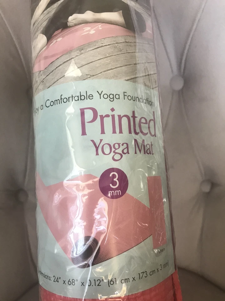 NEW In Package Lotus 3mm Printed Yoga Mat PINK 24” X 68” - Image 4 of 4