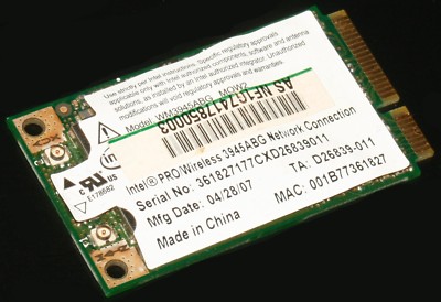 Intel  PRO ANATEL WIRELESS WLAN WiFi CARD WM3945ABG MOW2 802.11 a/b/g