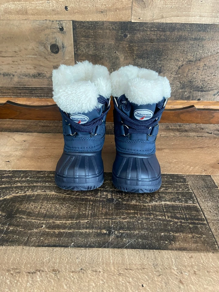 Nautica Ayce Niño Bota de Nieve Niño Invierno Azul Talla 6 NUEVA Forrada de Piel Sintética Foto 3 de 4