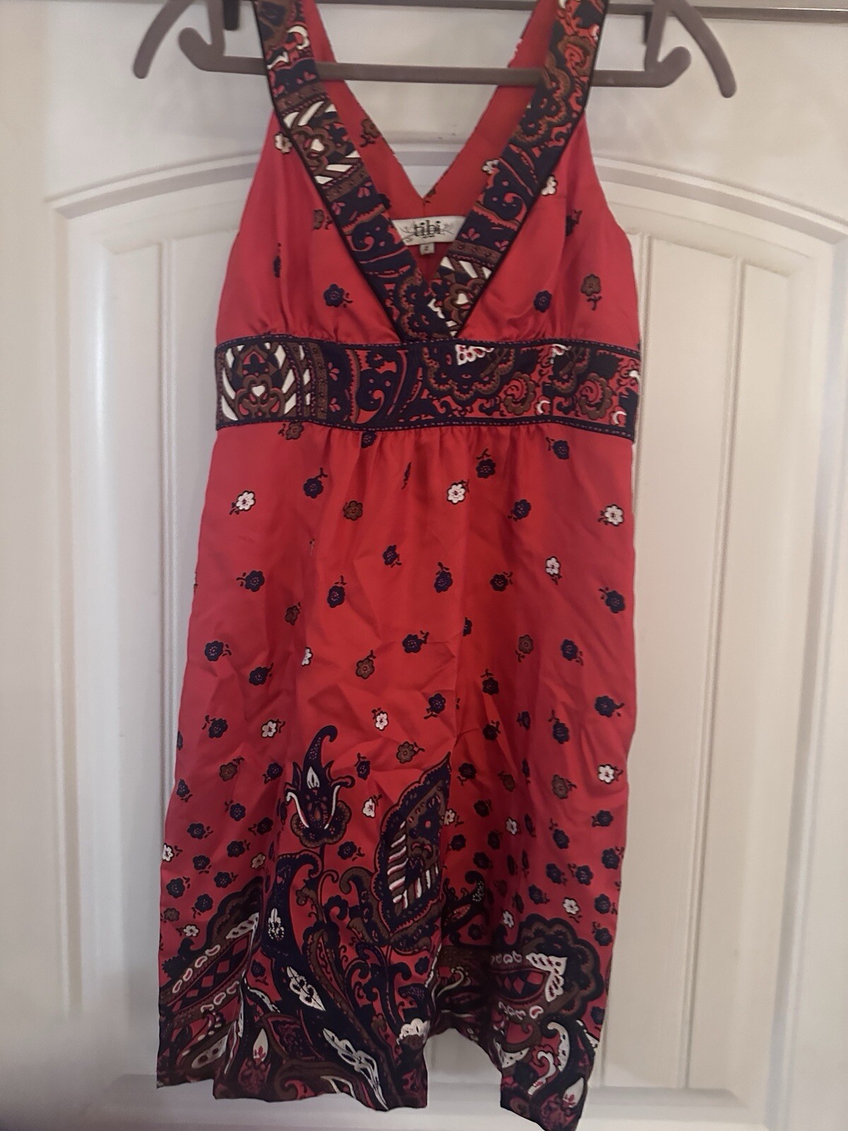 Tibi New York Women's Floral Silk Cocktail Dress Size 2 Lined Sleeveless Party Wear