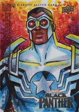 FALCON CAPTAIN AMERICA Upper Deck Marvel Black Panther Sketch Card MCJUNKIN AP