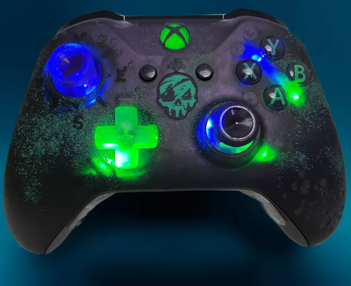 Microsoft Xbox Wireless Controller Sea of Thieves w custom LEDs Great Gift
