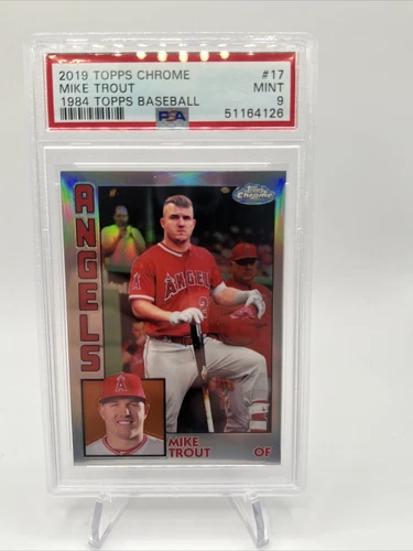 ***2019 Topps Chrome   Mike Trout  1984 Refractor Angels # 17 - MINT - PSA 9***