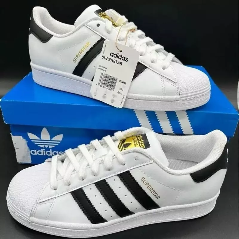 🔥Adidas Originals Superstar Black Gold White Shell Top Men's Size 20 US  NWB 📦