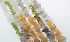 MultiColor Chips Nugget Smooth 4-6mm Natural Gemstone Beads 36"inch 1 Strand