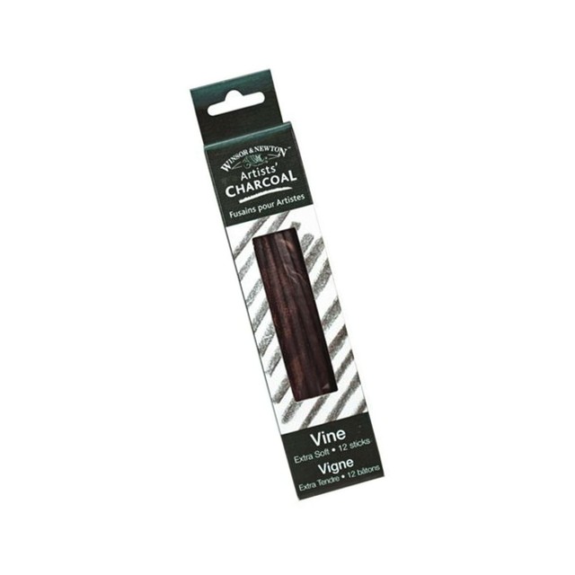 Winsor & Newton Artist Vine Charcoal Sticks 12/Pkg - Extra-Soft Box of 12 | eBay
