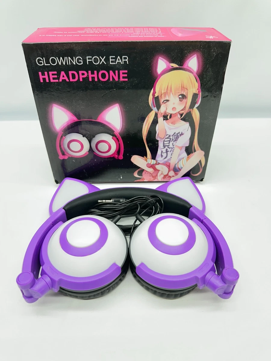 Glowing fox ear headphones clearance