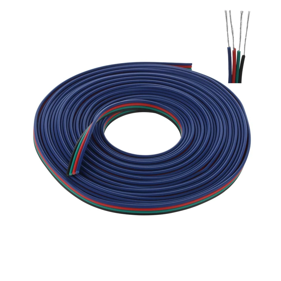 20M 4 PIN WIRE EXTENSION CONNECTOR CABLE CORD FOR 3528 5050 RGB LED STRIPS - Image 2 of 3