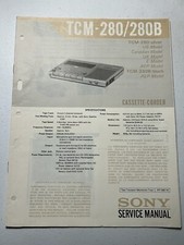 Sony TCM-280 TCM-280B Cassette-Corder Tape Deck Service Manual OEM Vintage
