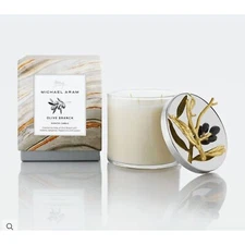 Michael Aram Olive Branch Scented Candle New in a box 