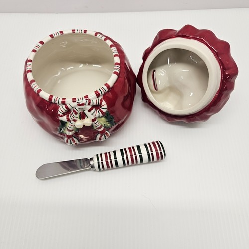 Longaberger Pottery Babbo Natale's Christmas Gift Bag Dip Bowl con diffusore vintage - Foto 6 di 10