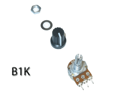 Potenziometro 1K 5K 10K Poti resistenza di rotazione B1K B5K B10K con manopola - Foto 3 di 6