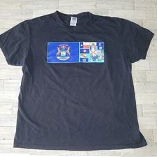 Ironed On Graphic T-Shirt Assorted Flags Size XL